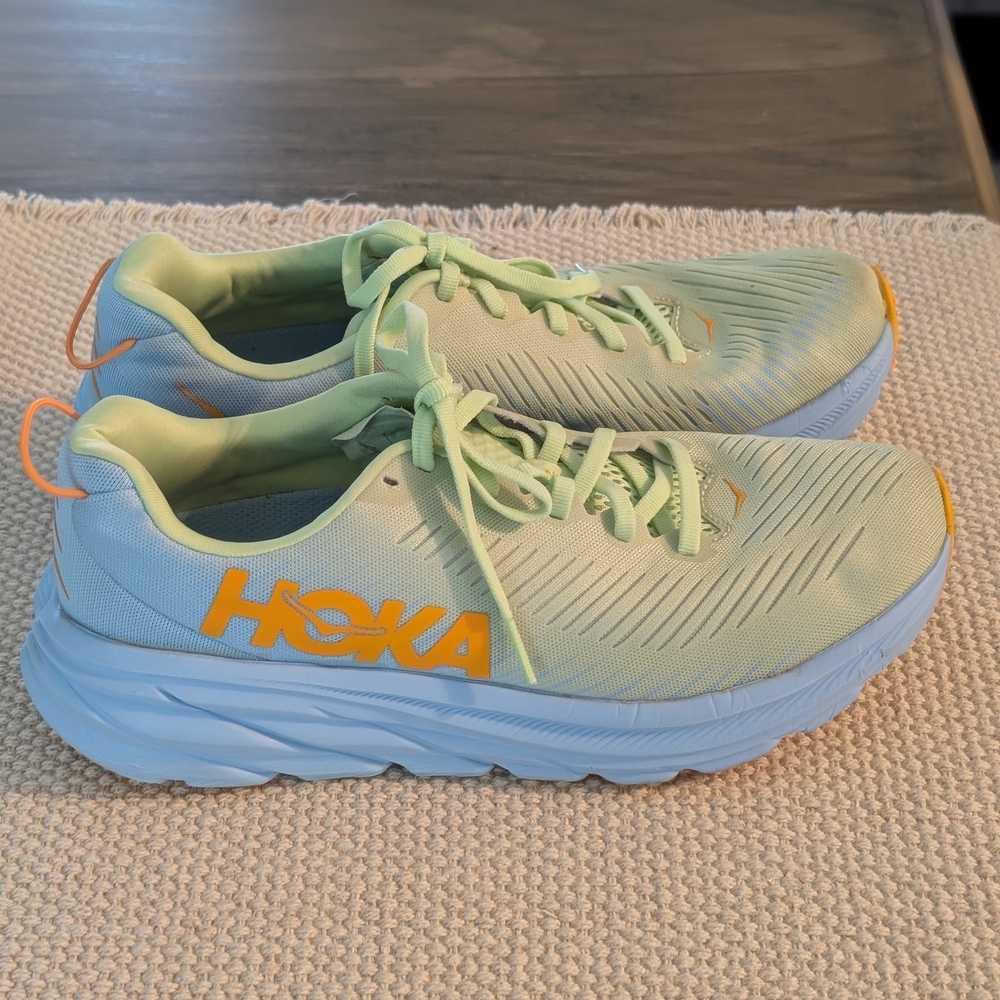 Hoka Women's Sneakers - Light Green and Orange